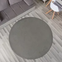 TT Home Krabbelmatte Babyzimmer Teppich Spielmatte Kinder Unifarben Rutschfest Flauschig Größe 80 cm Rund