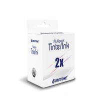 2x Eurotone Tintenpatrone Alternative für HP 302XL Farbe Color / Black Schwarz