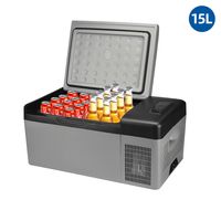 15 Liter Kühlbox 12V Tragbarer Mini-Kühlschrank Elektrische Gefrierbox Klein Gefrierschrank für Auto Camping, LKW, Boot, mit bluetooth Funktion, nur KFZ-Netzkabel!!!