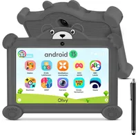 Olvy Kinder Tablet Android 13 Tablet für Kinder 96GB, WiFi, GMS, Google Plays, Kindersicherung, vorinstallierte Kindersoftware, Kindgerechte Hülle