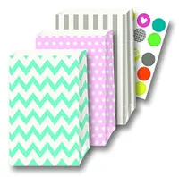 folia Papiertüten 120 x 60 x 210 mm mit Motiven sortiert 9 Stück