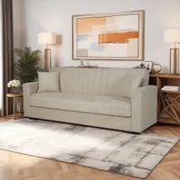 Pointhome 3 Sitzer Sofas mit Schlaffunktion und Bettkasten, Klappsofa, Wohnzimmersofas, Komfortables Couch, Modern Schlafsofa 180 cm Breit (Beige)