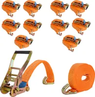 10x Spanngurt mit Ratsche Zurrgurt 6m 3000kg 3to 2-tlg. 35mm / GS orange