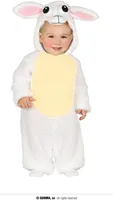 Chlupatý kostým ovečky pro miminka bílo-béžový