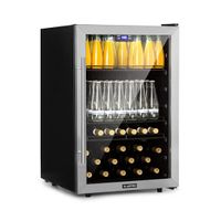 Klarstein Beersafe 5XL Getränkekühlschrank - Kühlschrank, 148 L für bis zu 231 Getränkedosen, 3 Metalleinlegeböden, Glastür, , freistehend, Bodenrollen, Edelstahlfront