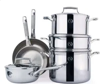 Saveur Pfannen-/Töpfe-Set 6-teilig, 2 Pfannen 4 Töpfe, Edelstahl, alle Herdarten