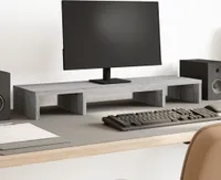 vidaXL Regulowana podstawa pod monitor szara Sonoma 80x24x10,5 cm