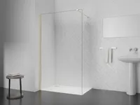 Sprchová zástěna zlatá Marwell Walk In Shower Spezia Gold 120x200 cm - Sprchová zástěna z tvrzeného 8mm skla - Sprchový kout s vysoce kvalitním hliníkovým rámem