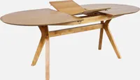 sweeek - Ausziehbarer Esstisch, oval, 160-200 cm 6-8 Personen MDF und Eichenfurnier - Natur