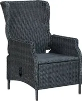 vidaXL Nastavitelná zahradní židle s polštáři Poly Rattan Dark Grey