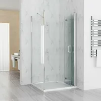 MIQU Duschkabine 100x90x197 cm Dusche Falttür Mit Seitenwand Nano Glas Ohne Duschwanne