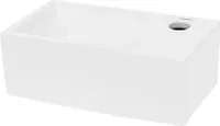 LuxeBath Waschbecken Aufsatzwaschbecken Eckig, 35x20,5x12,5 cm, Weiß, aus Keramik