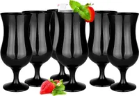 Glasmark Krosno Gläser Cocktailgläser Set Longdrink Cocktail Gin Bier Longdrinkgläser Cocktailgläser Trinkglas Glas Smoothie Dessert Schwarz 6 x 420ml