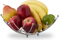 relaxdays Obstschale silber 10,0 cm
