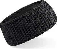 Beechfield Uni Winter Häkel-Stirnband PC2014 (Einheitsgröße) (Schwarz)
