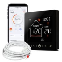 Mi-Heat M2 digital Thermostat WLAN & Bluetooth schwarz - geeignet für Fußbodenheizung, wasser und elektro Fussbodenheizung, NC-Ventil, per Smartphone Tuya Smart steuerbar