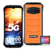 DOOGEE V30 eSIM 5G Outdoor Smartphone ohne Vertrag 8GB+256GB Dimensity 900 Octa Core 6.58'' 120Hz FHD+ 108MP 10800mAh, Orange