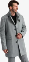 Ombre Clothing Męski płaszcz zimowy Manneh szary M