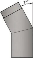 Rauchrohrbogen 33°/120 mm grau