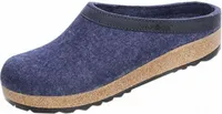 Haflinger Grizzly Torben Damen, Herren Wollfilz Hausschuhe Clogs jeans, Kork-Latex-Fußbett