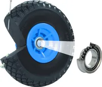 Sackkarrenrad Vollgummi 260x85 3.00-4 Nabenlänge 60 mm Ersatzrad Nabenversatz blau