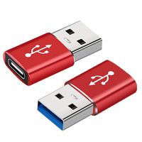 USB-A 3.0 auf USB-C 3.0 Adapter OTG Stecker Laptop Smartphone Konverter Buchse Laden Daten rot
