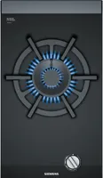 Siemens iQ700 ER3A6AB70, Schwarz, Integriert, 30 cm, Gaskochfeld, Glaskeramik, 1 Zone(n)