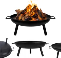 ADGO® Grosses Gartenfeuer Grill 60 Cm Gusseisen Rund Griff