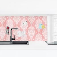 Küchenrückwand - Erdbeer Barock, Größe HxB:60cm x 210cm, Ausführung:Magnetisch matt