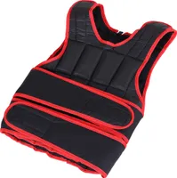 HOMCOM 20 kg tréningová vesta so záťažou vesta s dvojitými popruhmi nastaviteľná silový tréning fitness oxford kovový piesok čierna + červená 60 x 50 cm