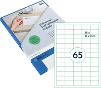 rillprint Universal-Etiketten 38 x 21,2 mm weiß 6.500 Etiketten