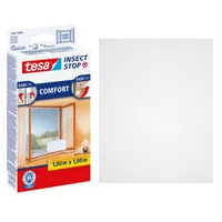 tesa Fliegengitter Comfort Insektenschutz Fenster ohne Bohren weiß 1 x 1 m