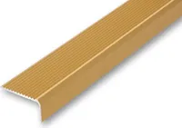 (17,36EUR/m) 44 x 23 x 1500 mm Treppenwinkel goldfarben ungebohrt Treppenkantenprofil Treppenkante grob gerieft, stabil und rutschhemmend