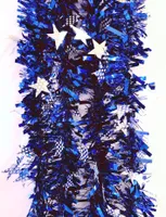 Lametta 5m Girlande Weihnachten Weihnachtsgirlande Christbaumschmuck Deko Sterne LMT9 Blau