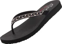 Skechers Meditation Lucky One Damen Zehentrenner Schwarz