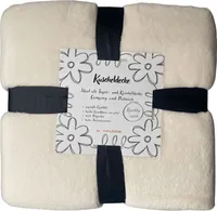 Julido Kuschlig weiche Kuscheldecke 150x200cm Wohndecke Tagesdecke Creme