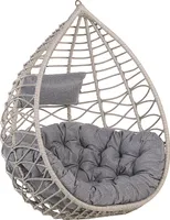 BELIANI Hängesessel Grau Rattan inkl. Kissen Korbsessel Outdoor Indoor Boho Stil