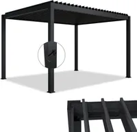 Juskys Lamellendach Tahiti 3x4 m - Stahl Pergola stabil & wetterfest - Anthrazit