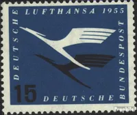 Briefmarken BRD (BR.Deutschland) 1955 Mi 207 postfrisch Flugdienstbeginn der Deutschen Lufthansa