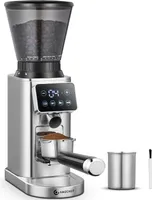 AMZCHEF Kaffeemühle Elektrisch mit Abnehmbarem Halter für Siebträger und Behälter, Kaffeemühle Siebträger Elektrisch mit 24 Mahlgrad Einstellbar
