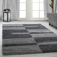 Carpetsale24 Teppich Hochflor Shaggy Kariert Design Teppich Wohnzimmer Flauschig Weich Grösse 200x290 cm