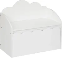 Kindertruhenbank "Nuage" - Holz - weiß - 60x30 cm - Atmosphera créateur d'intérieur