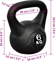 Hantla treningowa z kulą Kettlebell o wadze 6 kg