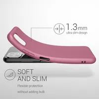 kwmobile Hülle kompatibel mit Samsung Galaxy A22 5G Hülle - weiches TPU Silikon Case - Cover geeignet für kabelloses Laden - Dark Rose