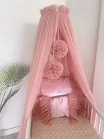Baby Fancyroom Betthimmel Puderrosa extra breit aus 12 Meter Tüll 1. Klasse für Kinderbett Gitterbett Babybett Himmel Prinzessin Babywiege Moskitonetz