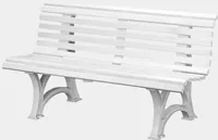 BLOME Lavička Helgoland 150 cm, bílý pevný plast