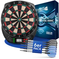 DartPro - Elektronische Dartscheibe - Dartboard mit 6 Darts [kabellos nutzbar] - Innovativer Dartautomat mit 65 Varianten - Dart für 1 bis 8 Spieler