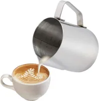 Milchkännchen, 350 ml(12 oz) Milchkanne aus Edelstahl mit Messung Mark, Barista Zubehör, Kaffee Creamer Milch Aufschäumer Kännchen Tasse, Perfekt für Espresso Cappuccino und Latté