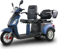 Seniorská mobilní koloběžka BILI BIKE SHINO G5 se silniční homologací, 2místná, TRIKE, 1000 W, 60V 20Ah, 25 km/h, modra-černá