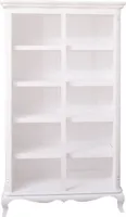 Casa Padrino Landhausstil Bücherschrank Weiß 112 x 49 x H. 190 cm - Massivholz Regalschrank - Wohnzimmerschrank - Büroschrank